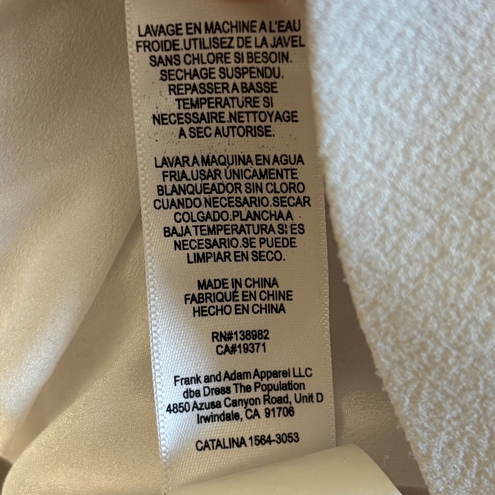 NWOT DRESS THE POPULATION Catalina Fit & Flare Cocktail Dress Off-White Women XS - Picture 11 of 13